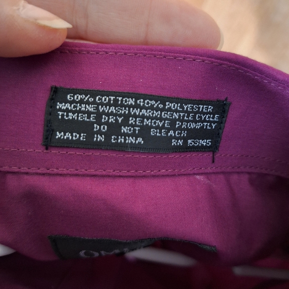 Omega Men's Dress Shirt in Rich Burgundy - Picture 5 of 5